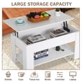 thumbnail image 2 of CL.HPAHKL Coffee Table with Lifting Top, Lift Top Coffee Table with Storage Shelf, Hidden Compartment and Metal Frame,Center Coffee Table for Living Room Reception Room Office, White, 2 of 7