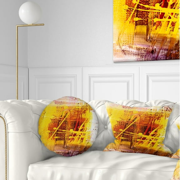 Designart Abstract Buddha Art - Abstract Throw Pillow - 12x20