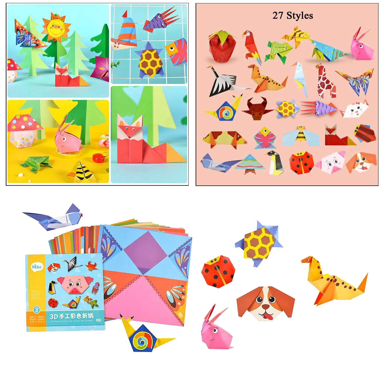 Milageto 2x 54Sheet Origami Paper DIY Paper Early Learning Education Toys for Beginners Children Animal