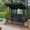 Black, variant on ANGELES HOME 2 Person Outdoor Porch Swing with Canopy & Cushion, Waterproof Outdoor Loveseat Swing Chair for Patio, Porch,Black