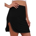 thumbnail image 4 of Women's Half Slips Underskirt for Under Dresses Solid Color Lace Trim Satin Underskirt Inner Lining Short Mini Skirt, 4 of 6