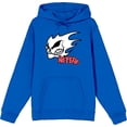 thumbnail image 4 of No Fear Fire Skull Logo Adult Blue Long Sleeve Hoodie-Medium, 4 of 6
