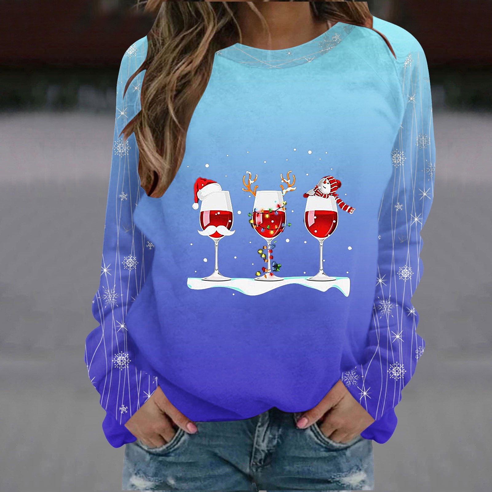 Bleu Blanc T Shirt Verre De Vin T-Shirt En Coton Bio Verre De Rouge