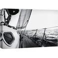 thumbnail image 3 of PixonSign Canvas Print Wall Art Detailed Deck View of Sailboat Transportation Ocean Photography Realism Beach Scenic Relax/Calm Cool Black and White for Living Room, Bedroom, Office - 16"x24", 3 of 5
