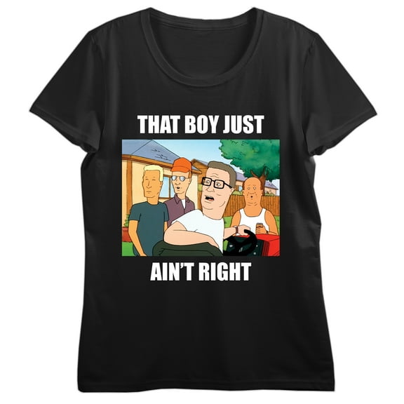 King Of The Hill That Boy Just Ain't Right Crew Neck Short Sleeve Women's Black T-shirt-Medium