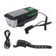 thumbnail image 1 of Juego de luces para bicicleta, faro delantero superbrillante recargable por USB con bocina para conducción nocturna, color verde, 1 of 10