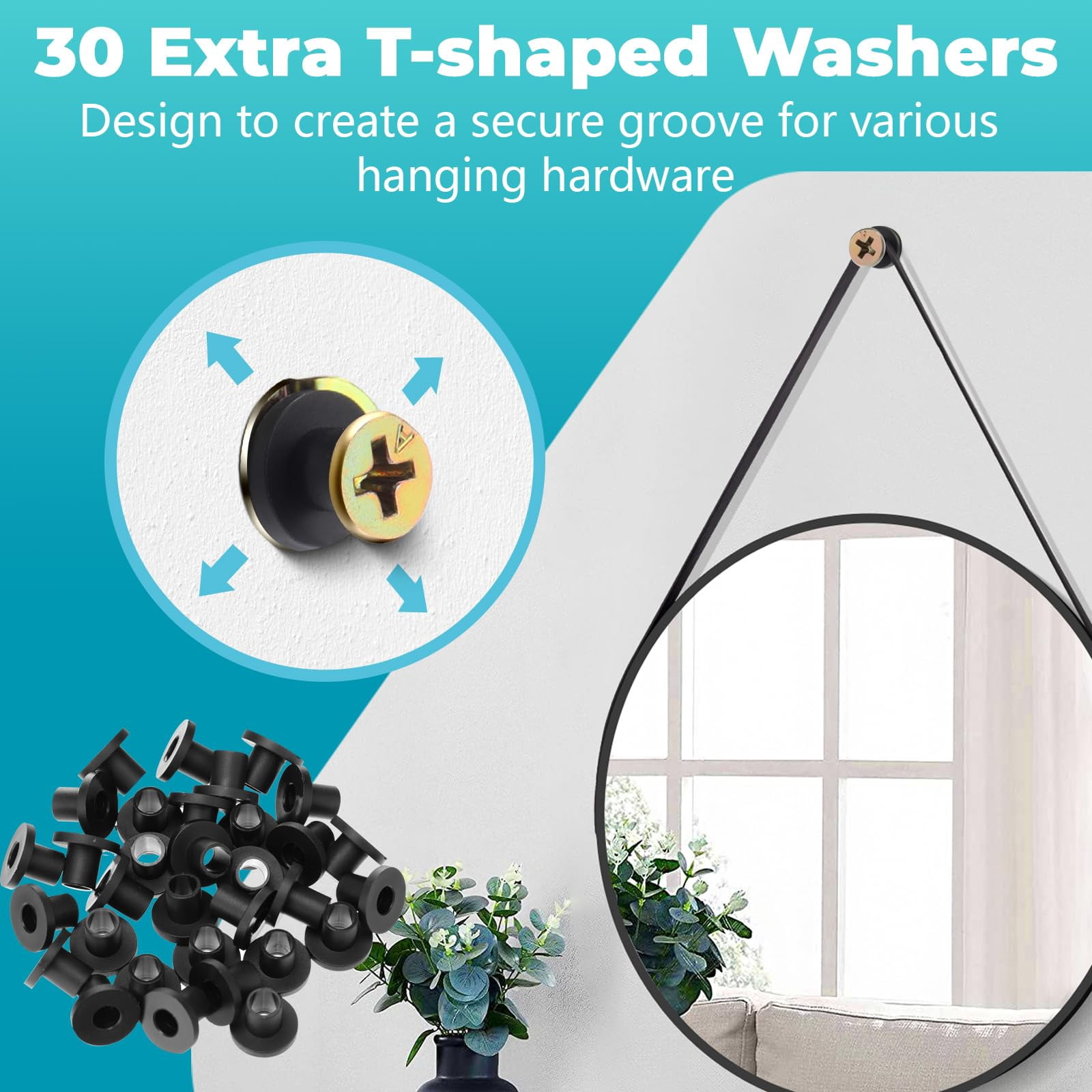 100Pcs Upgraded Self Drilling Drywall Anchors with Screws Kit(50 Manganese Sheetrock Anchors (0.47X1.18inch), 50 Zinc Plated Screws, 50 Wahser), Metal Expansion Anchors for Wall Decors, No Drill Hole
