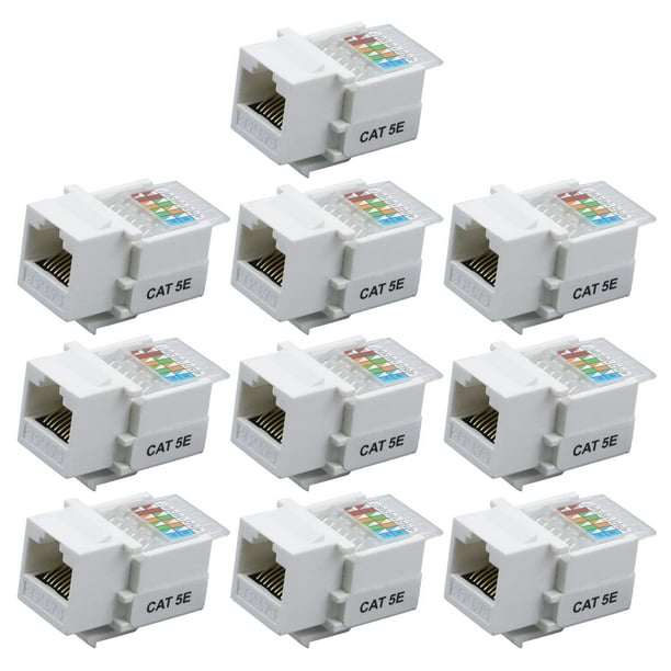 Antrader RJ45/Cat6/Cat5e ToolLess Keystone Jack Connector Adapter