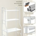 thumbnail image 2 of HONEIER Over The Toilet Storage, 3-Tier Bathroom Storage Organizer, Bathroom Space Saver, Freestanding Corner Stand, Over Toilet Shelf, 22"W, White, 2 of 10