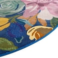 thumbnail image 5 of Unique Loom Blossom Collection Area Rug - Laura (5' 3" Round Blue/Gold), 5 of 7