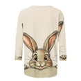 thumbnail image 4 of Fjofpr 3/4 Length Sleeve Womens Tops Casual Easter Shirts for Women 3/4 Ladies' Easter Print Printed Round Neck Three Quarter Sleeve 3/4 Sleeve T-shirt Loose Top, 4 of 4
