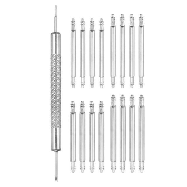 16 piezas 20/20/18/22mm Pasadores de Resorte para Reloj 1.5mm+1.8mm Grosor Perno de Reemplazo de Acero Inoxidable con Herramienta de Extracción para Enlace de Correa de Reloj