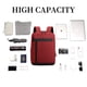 thumbnail image 4 of Mochila para computadora portátil Mochilas de negocios con puerto de carga USB, rojo, 4 of 6