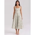 thumbnail image 2 of Off-the-shoulder halter-neck high-waisted midi dress, 2 of 9
