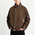 thumbnail image 2 of ShomPort Boys Biker Jackets Trendy Leather Loose Collar Zip up Outerwear Long Sleeve Coats 1-13 Years, 2 of 7