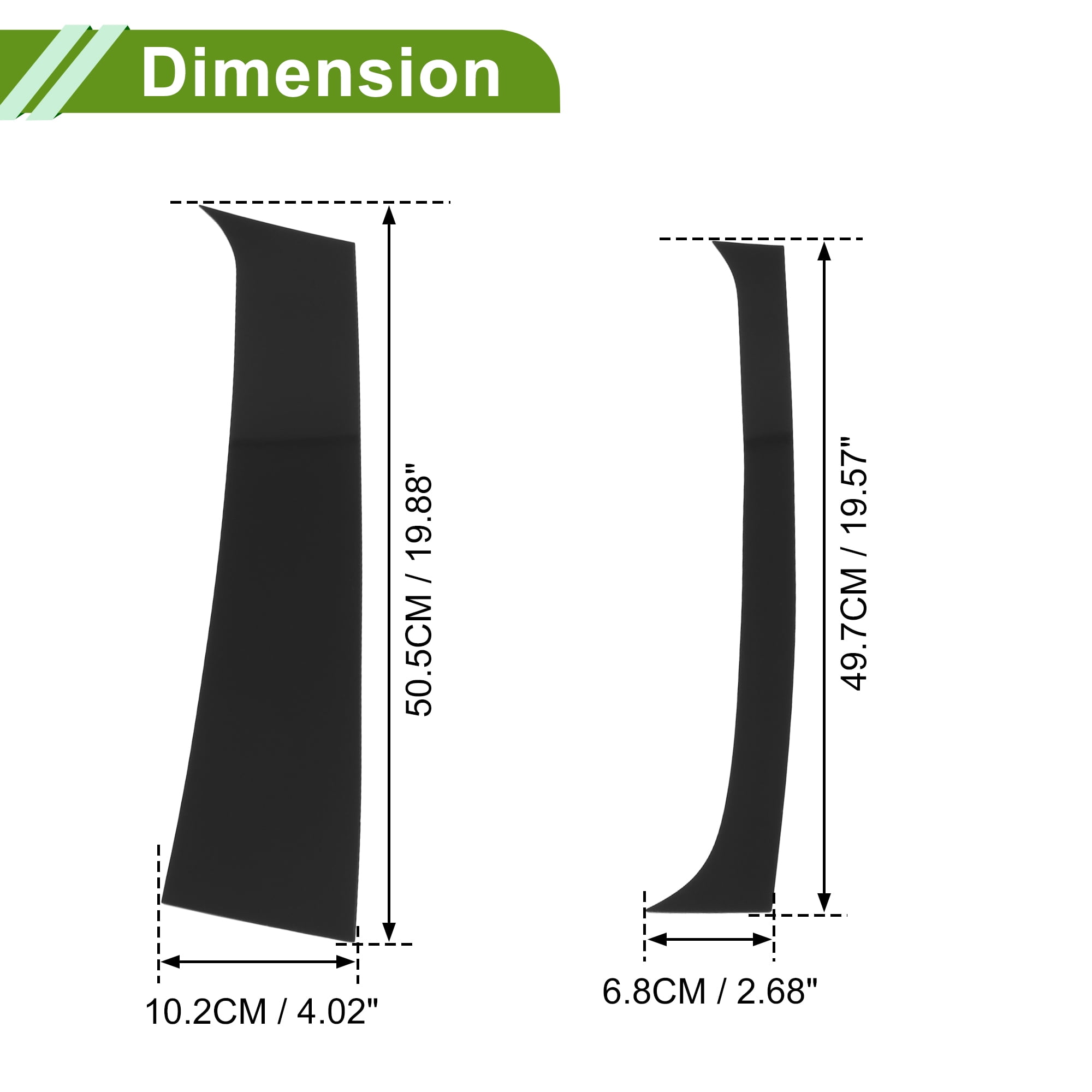 Unique Bargains 4Pcs Anti Scratch Sticker Window Trim For Dodge 1994-2001 Black