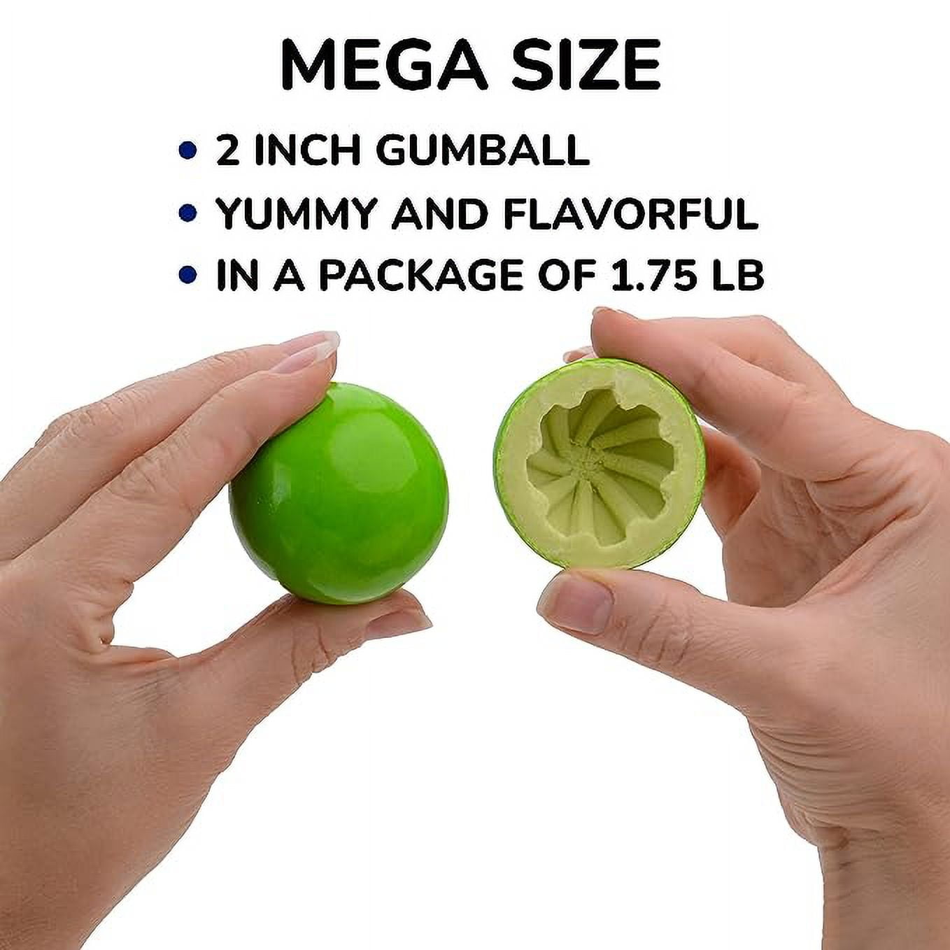 Giant Gumballs - Mega Fruit Gumballs - 2 Inch Giant Chewing Bubble Gum - Big Fruity Gum 1.75 Lb