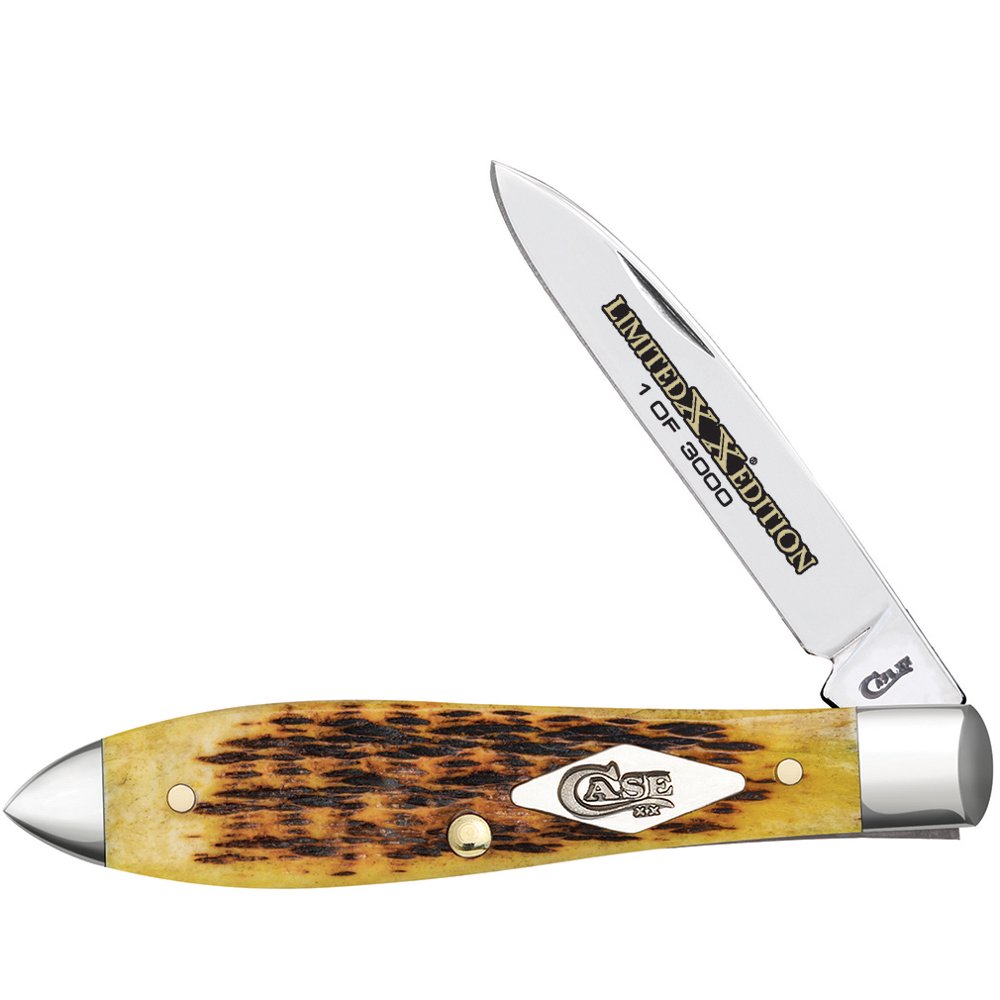 Case 11974 Toothpick Pocket Knife - Honeycomb Bone Handle, American Made