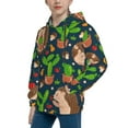 thumbnail image 2 of Kll Unisex Kids Boys Girls Hooded Pocket Pullover Hoodies-Cute Hedgehogs Cactus Blue, 2 of 9