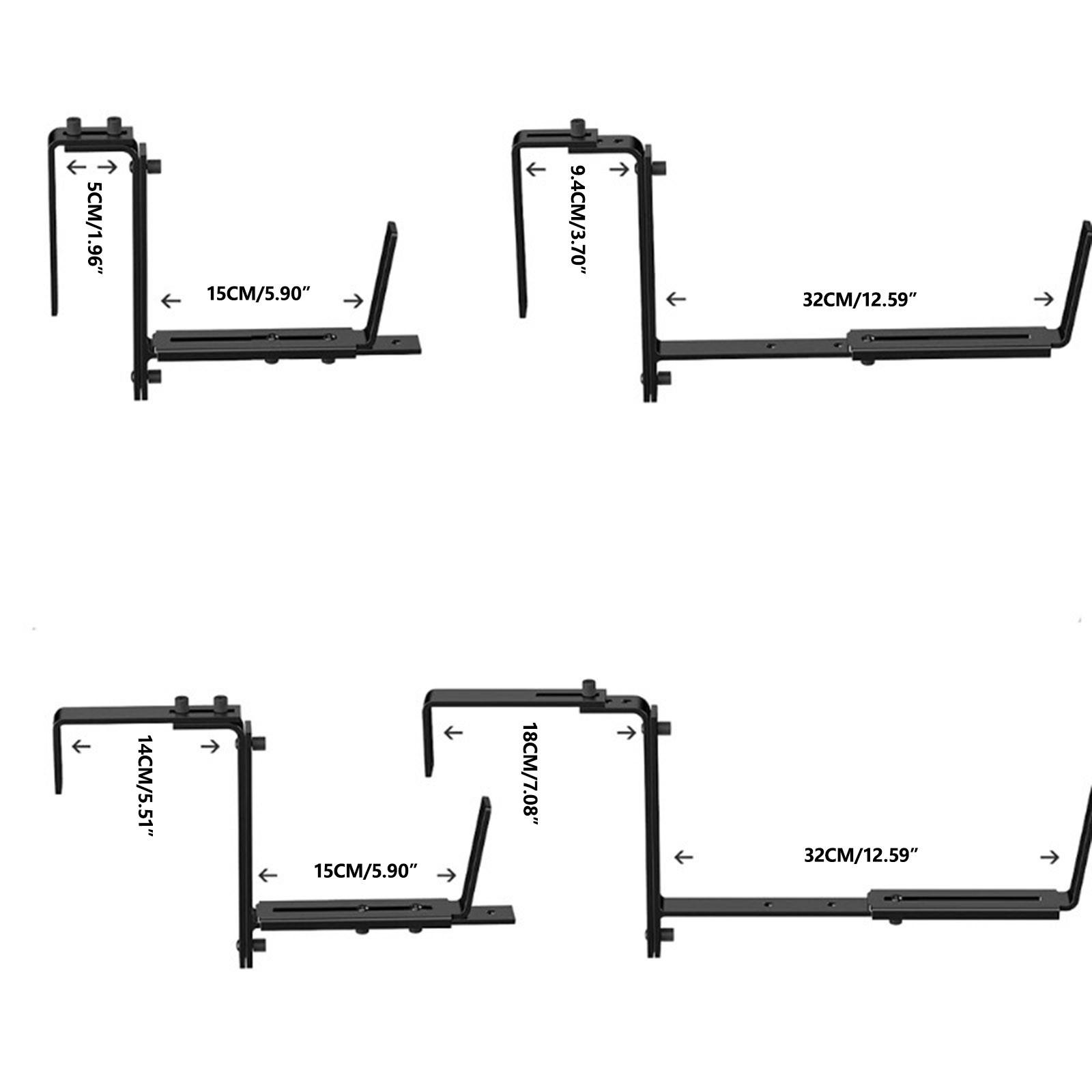 Planter Box Brackets, Adjustable Flower Box Brackets for Deck Railing