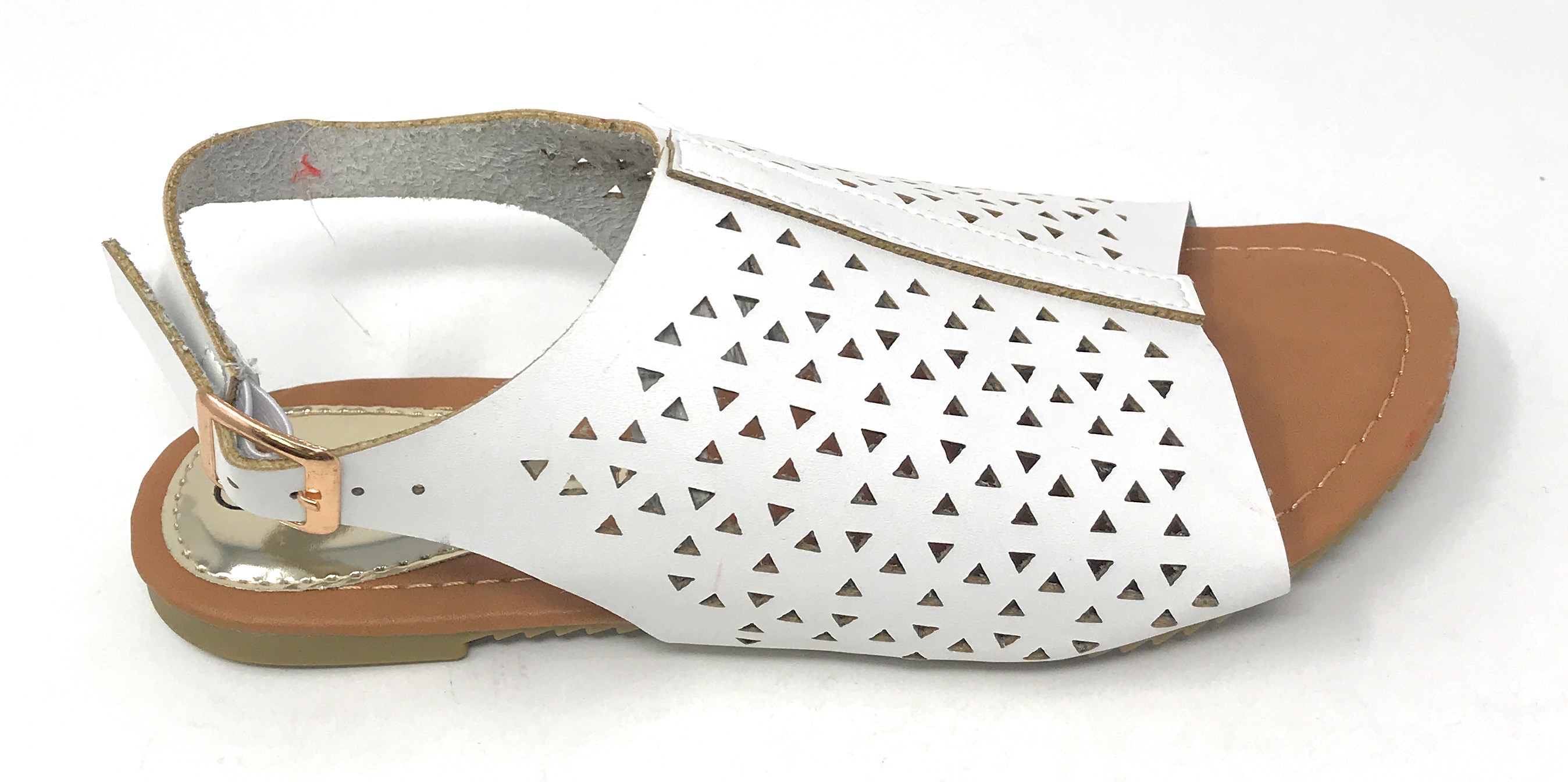 Victoria K Women's Triangle Pattern Laser Cutout Sandals