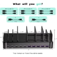 thumbnail image 7 of 320W Charging Station for Multiple Devices, 10-Port USB C Fast Charger Stations for MacBook, iPhone, Android Cell Phone, iPad, Tablet, Family Multi-Device Organizer Charging Dock, Black, 7 of 7