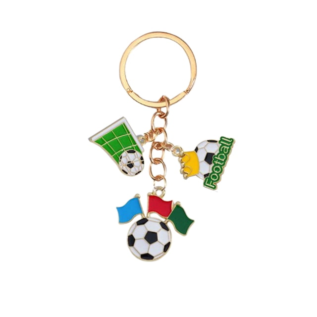 Llavero de fútbol para aficionados, diseño de campo en miniatura, pequeño regalo para amantes del fútbol, bolso o accesorio de llaves, recuerdo duradero y con estilo