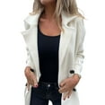 thumbnail image 2 of Women'S Double Breasted Wool Pea Coat Notched Lapel Cable Knit Raglan Sleeve Sweater with Cuff Straps Milky White L, 2 of 9