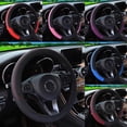 thumbnail image 2 of 38cm Universal No Inner New Leather Steering Wheel Cover Multi-color Embossed Cover O5S1 For All Handle Available Car Seasons W9R9, 2 of 9