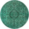 thumbnail image 1 of Ahgly Company Machine Washable Indoor Round Industrial Modern Light Sea Green Area Rugs, 4' Round, 1 of 7