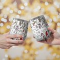 thumbnail image 2 of 12oz Stemless Wine Tumblers Multicolor Christmas Pattern Vacuum Insulated Stainless Steel Travel Tumbler Cups Mug with Lid and Straw for Champaign,Cocktail,Beer with Cleaning Brush, 2 of 5