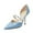 Blue, variant on XYD Women Elegant Pointed Closed Toe D'Orsay Stiletto High Heel Pumps Single Strap with Pearls Wedding Shoes Size 7 Pink
