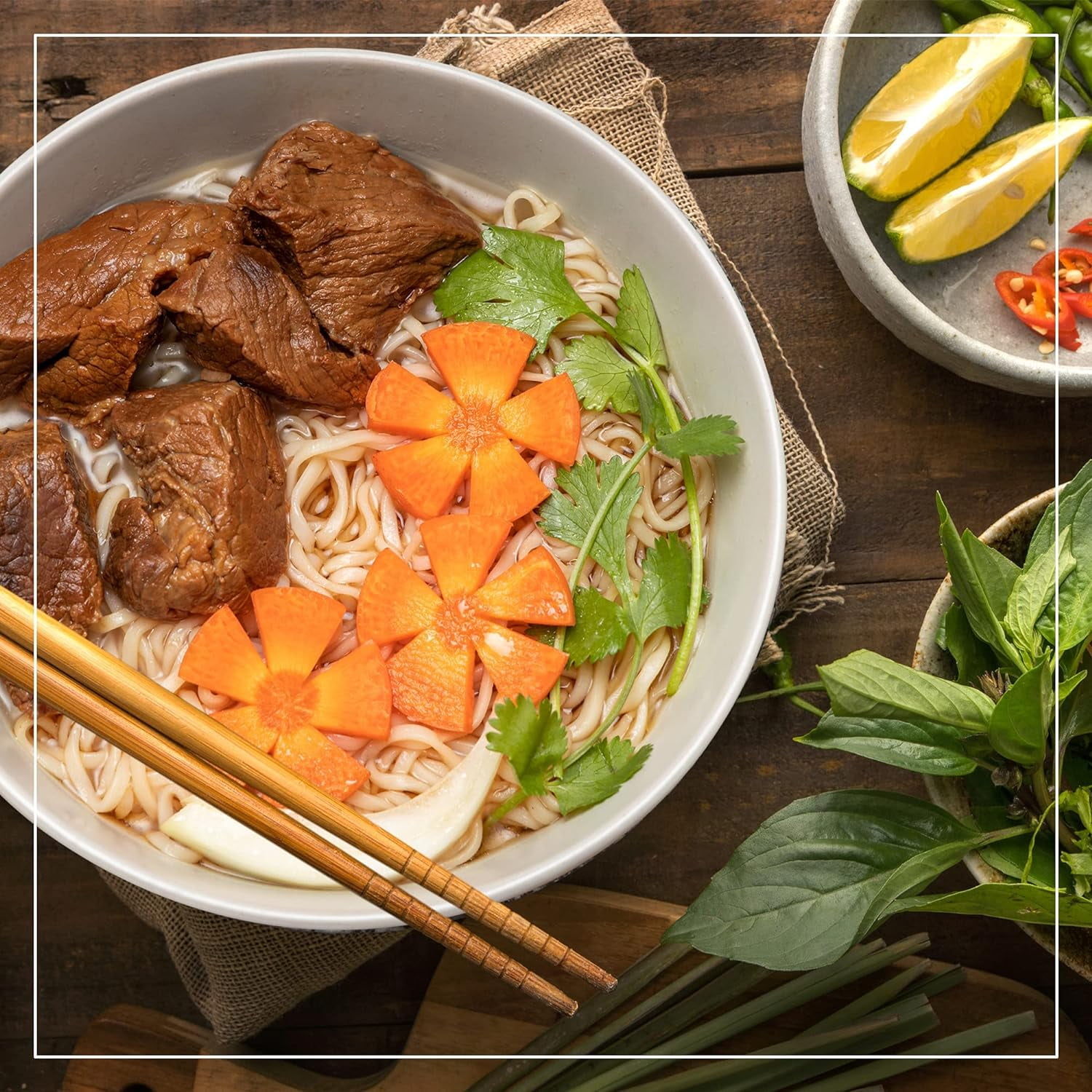 VI HUONG Instant Noodles Bowl – Beef Stew Flavor – 3.2oz Per Bowl – Pack of 12
