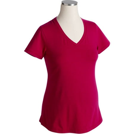 Maternity Plus Basic Short-Sleeve V-Neck Tee