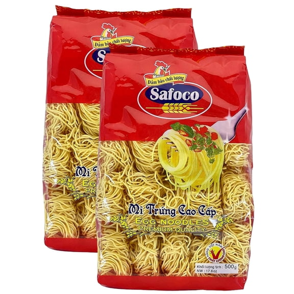 Safoco Egg Vietnamese Noodles 500g (Pack of 2) Quick and Versatile Asian Noodles for Delicious Home Cooking