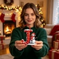 thumbnail image 4 of 26 Initial Letter Christmas Snowman Ornaments, Red Personalized Initial Christmas Ornaments, Letter J, 4 of 5