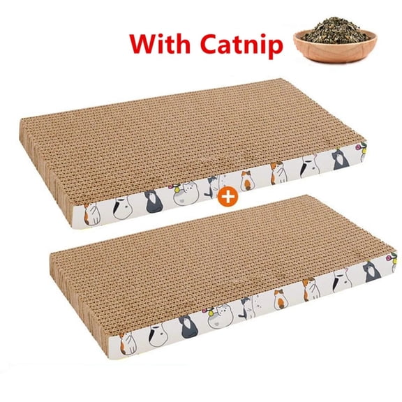2PC Cat Scratch Pad Cat Scratcher Catnip Cardboard Cat Post Double-Sided Design