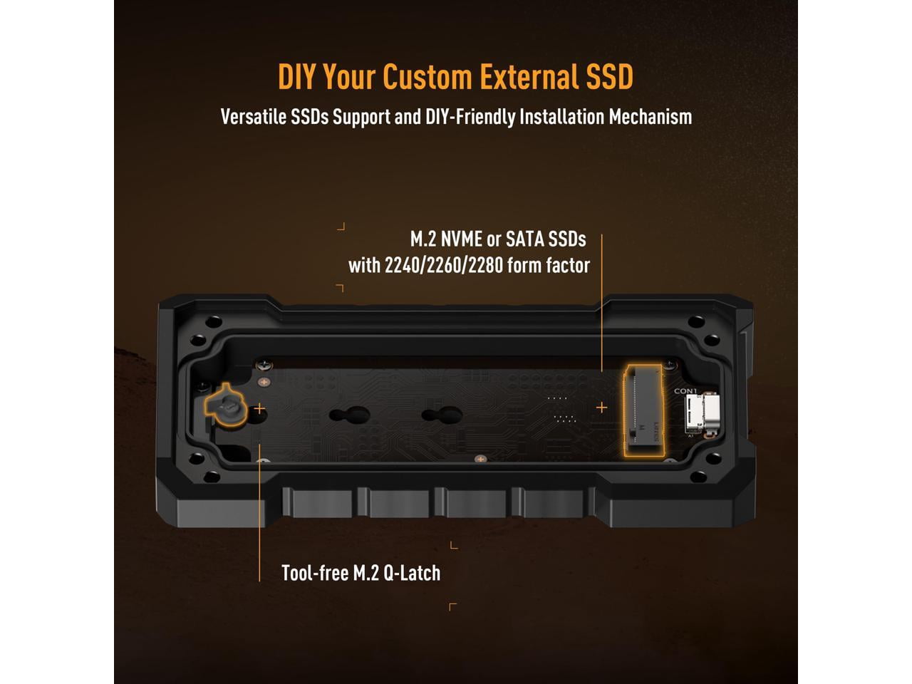 ASUS 90DD02X0B08000 TUF Gaming Dual M.2 USB C Portable SSD Enclosure