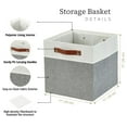 thumbnail image 3 of DECOMOMO Bacs de Rangement Cubiques, Ensemble de 4 Cubes de Rangement de 11 Pouces, Gris et Blanc, 3 of 6