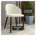 thumbnail image 6 of LeisureMod Dining Chair Upholstered in Boucle with Curve-Back Design and Wood Leg for Modern Home and Kitchen Set of 2 Paradiso Collection in White, 6 of 11
