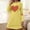 Yellow, variant on Ahabrexf Womens Short Shorts,Printed Long Sleeve Round Neck Loose Comfortable Nightgown