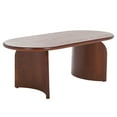thumbnail image 4 of Safavieh Chakun Glam Oval Ash Veneer Coffee Table, Walnut, 4 of 10