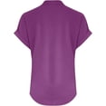 thumbnail image 4 of Xuboway Cotton linen tops for women Button Down Linen Shirt Short Sleeve Summer Casual Button Down V Neck Comfy Trendy Business Work Blouses, 4 of 4
