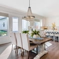 thumbnail image 4 of LNC 6-Light Distressed Gray and Black Beaded Bohemian Empire Farmhouse Chandelier, 4 of 15