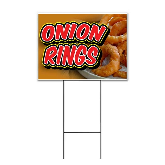 Onion Rings (18" x 24") Yard Sign, Includes Metal Step Stake