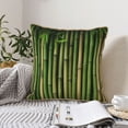 thumbnail image 4 of KLL Green Bamboo Fence1 Decorative Throw Pillow Covers Velvet Soft for Couch Sofa Bedroom Living Room Outdoor (No pillow core)- 20"x20", 4 of 5