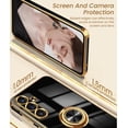thumbnail image 3 of for Samsung Galaxy A55 5G Case, Screen Protector, 360° Rotatable Ring Holder Magnetic Kickstand,Plated Gold Edge Slim Soft TPU Protective Phone Cover for Galaxy A55 5G (Black), 3 of 7