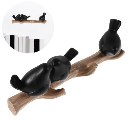 STRANDCHIC Black Resin Bird Wall Hook Multifunctional Coat and Hat Hanger Organizer for Home and Office