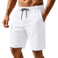 thumbnail image 4 of Homeyce Workout Athletic Shorts for Men Quick Dry Elastic Waist Shorts Sports Gym Running Lightweight Shorts with Pockets Drawstring Clothes,White 2XL, 4 of 4