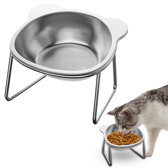 Stainless Steel Elevated Pet Bowl 6 Inch Raised Cat And Dog Food Water Dish With Non Slip Base Veterinary Recommended Feeder For Healthy Posture